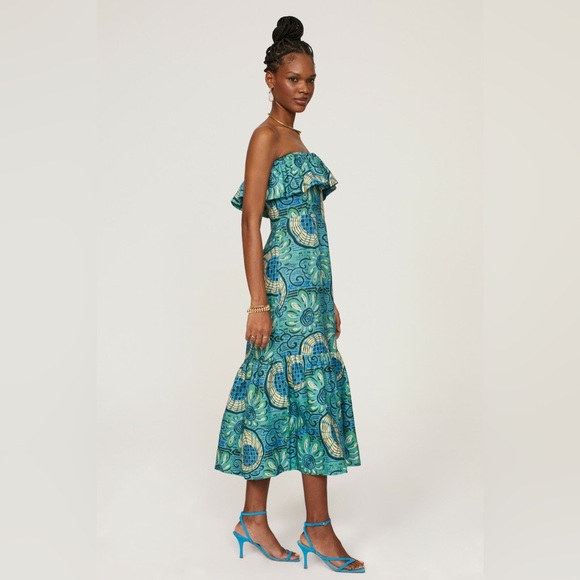 Rhode Thea Strapless Midi Dress - Picture 2 of 7